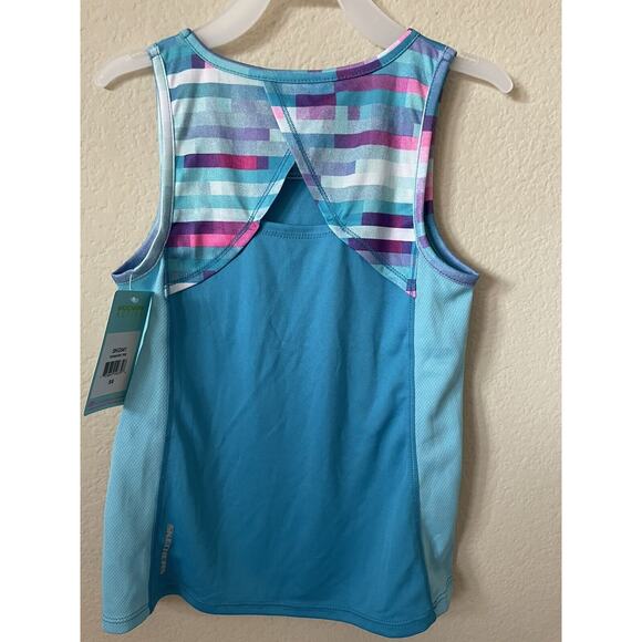 Skechers Active Turquoise Tide Blue Purple Pink Girls' Sleeveless Top Size 5/6 - Picture 4 of 6